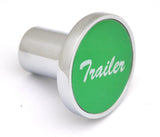Air Brake Trailer Knob Screw-on Chrome Body Green Aluminum Sticker UP#23019