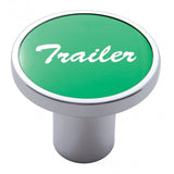 Air Brake Trailer Knob Screw-on Chrome Body Green Aluminum Sticker UP#23019