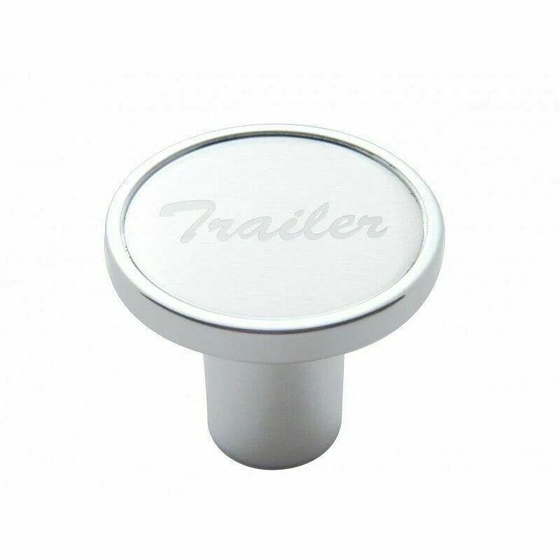 Air Brake Trailer Knob Screw-on Silver Aluminum Sticker Chrome Body UP#23022