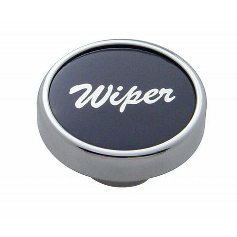 Wiper Control Knob Black 1" Aluminum Sticker Chrome Knob UP#23030