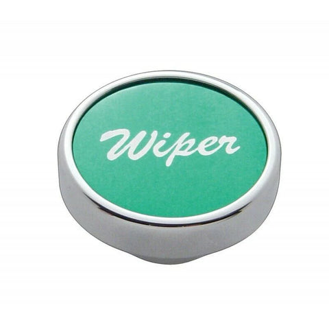 Wiper Control Knob Green 1" Aluminum Sticker Chrome Knob #23032
