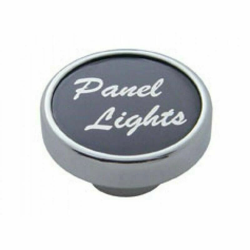 Panel Light Knob Black Aluminum Sticker Chrome Body 1" Sticker 1/4" ID UP#23042