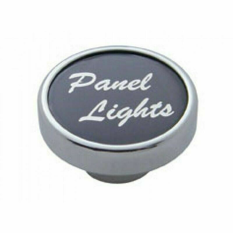 Panel Light Knob Black Aluminum Sticker Chrome Body 1" Sticker 1/4" ID UP#23042