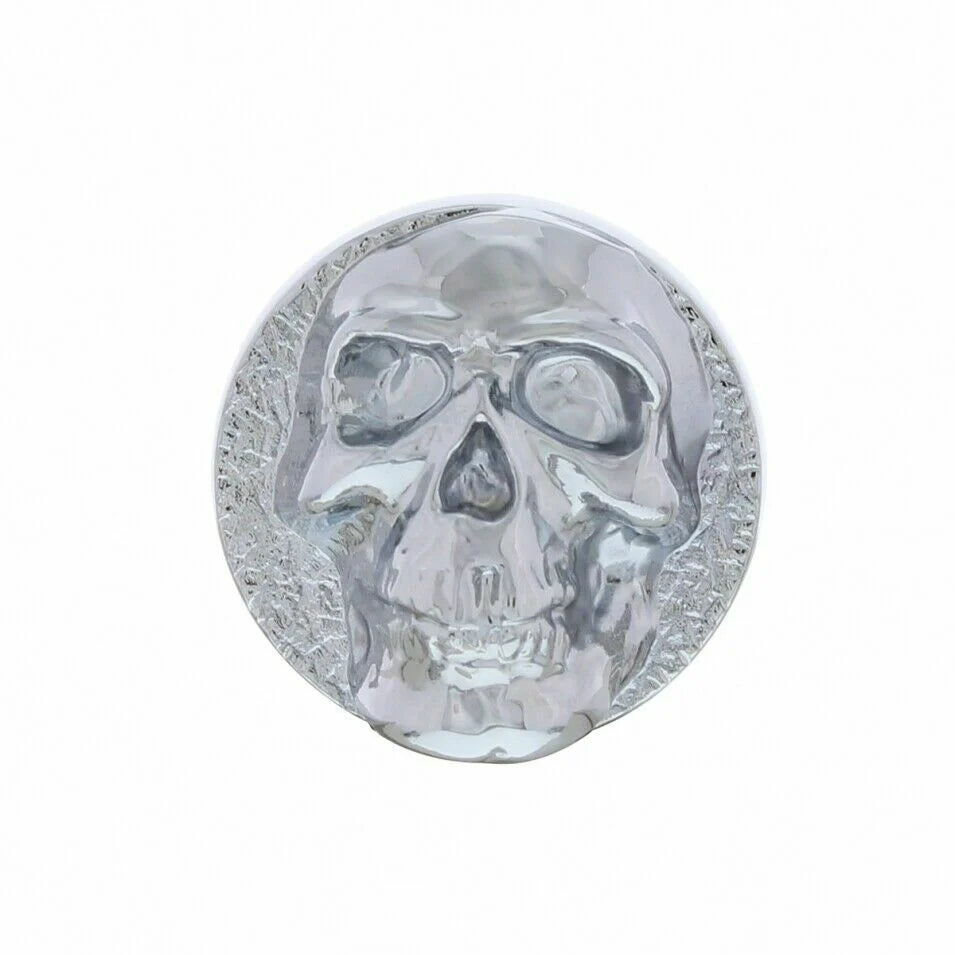 UP Dash Knob Small Skull Chrome Die Cast Hex Set Screw Mount 1/4" ID #23197 Each
