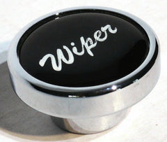 UP Wiper Control Knob 1" Black Glossy Sticker Chrome Aluminum Knob #23201 Each