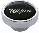 UP Wiper Control Knob 1" Black Glossy Sticker Chrome Aluminum Knob #23201 Each