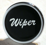 UP Wiper Control Knob 1" Black Glossy Sticker Chrome Aluminum Knob #23201 Each