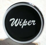 UP Wiper Control Knob 1" Black Glossy Sticker Chrome Aluminum Knob #23201 Each