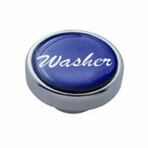 UP Washer Control Knob 1" Blue Glossy Sticker Chrome Aluminum Knob #23209 Each