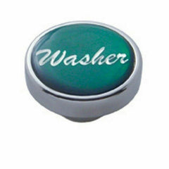 UP Washer Control Knob 1" Green Glossy Sticker Chrome Aluminum Knob #23210 Each