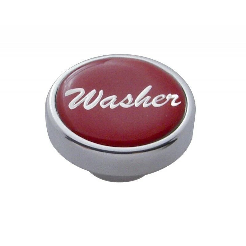 Washer Dash Knob for 1/4" Shaft Red Glossy Sticker Chrome UP#23212