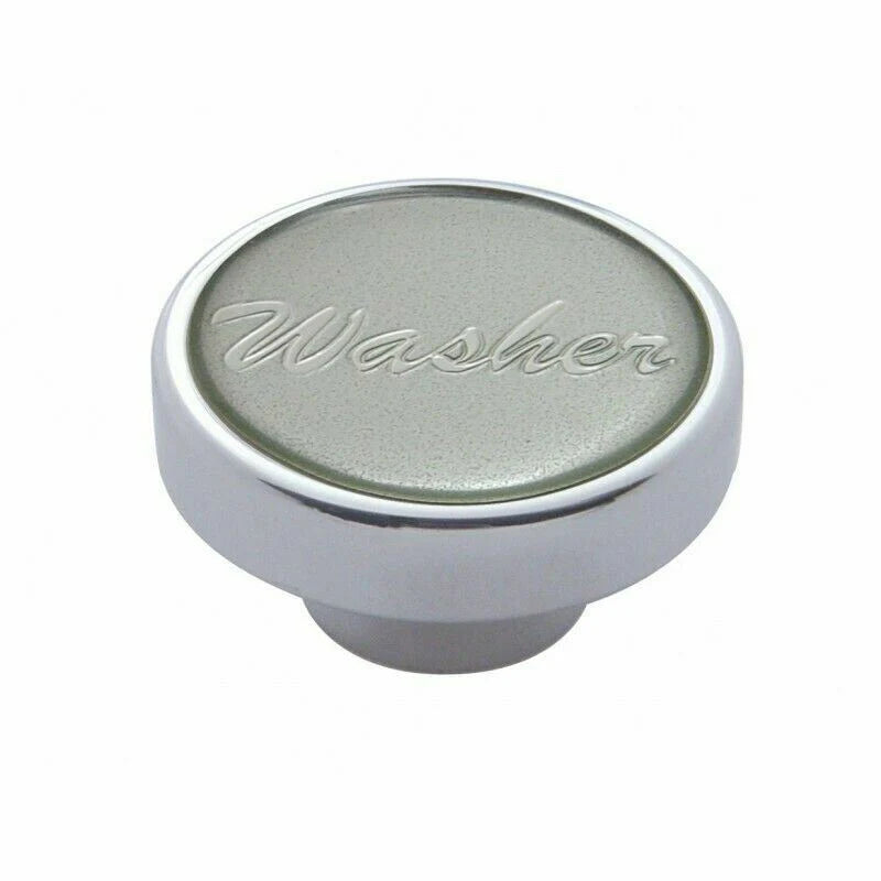 UP Washer Control Knob 1" Silver Glossy Sticker Chrome Aluminum Knob #23213 Each