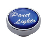 Panel Light Knob Universal for 1/4” Shaft Chrome, Blue Glossy Sticker UP#23216