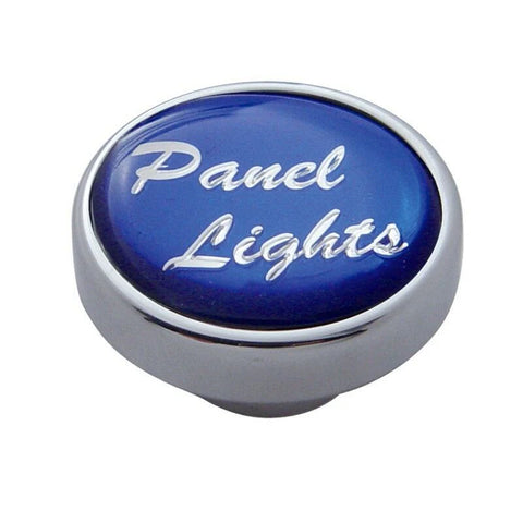 Panel Light Knob Universal for 1/4” Shaft Chrome, Blue Glossy Sticker UP#23216