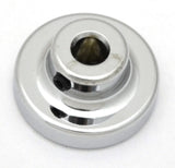 Panel Light Knob Universal for 1/4” Shaft Chrome, Blue Glossy Sticker UP#23216