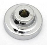 Panel Light Knob Universal for 1/4” Shaft Chrome, Blue Glossy Sticker UP#23216