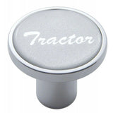 Air Brake Knob Tractor Screw-On Silver Glossy Sticker, Chrome UP#23227