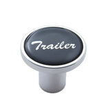 Air Brake Knob Trailer Screw-On 1-3/4" Black Glossy Sticker Chrome Knob UP#23229
