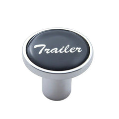 Air Brake Knob Trailer Screw-On 1-3/4" Black Glossy Sticker Chrome Knob UP#23229
