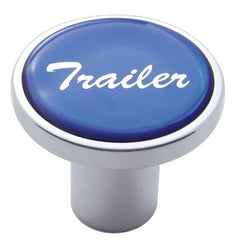 Air Brake Knob Trailer Screw-On 1-3/4" Blue Glossy Sticker Chrome Knob UP#23230