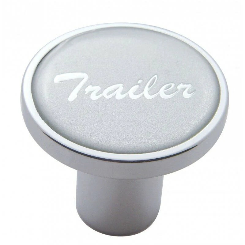 Air Brake Knob Trailer Screw-On Silver Glossy Sticker, Chrome UP#23234