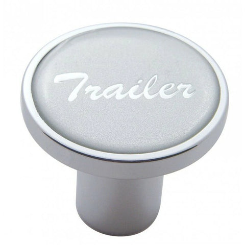 Air Brake Knob Trailer Screw-On Silver Glossy Sticker, Chrome UP#23234