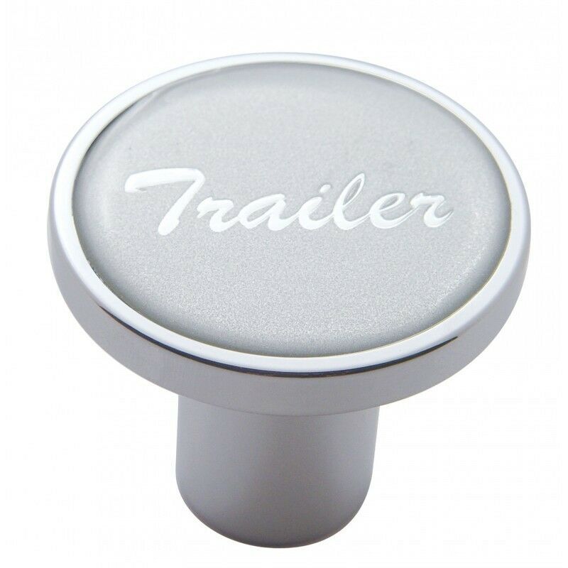 Air Brake Knob Trailer Screw-On Silver Glossy Sticker, Chrome UP#23234