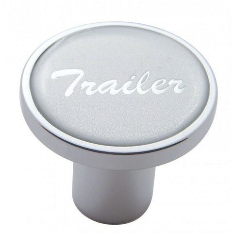Air Brake Knob Trailer Screw-On Silver Glossy Sticker, Chrome UP#23234