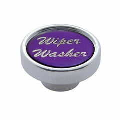 UP Wiper Washer Control Knob 1" Purple Glossy Sticker Chrome Aluminum #23246 Ea.