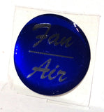 Fan/Air Control Knob for 1/4” Shaft Blue Glossy Sticker, Chrome UP#23250