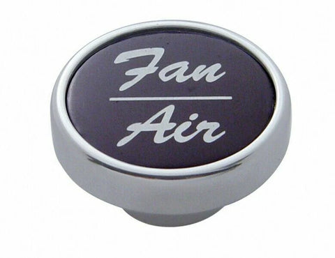 Dash Control Knob Fan Air 1" Black Aluminum Sticker Chrome Knob UP#23255 Each
