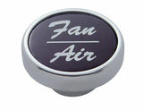Dash Control Knob Fan Air 1" Black Aluminum Sticker Chrome Knob UP#23255 Each