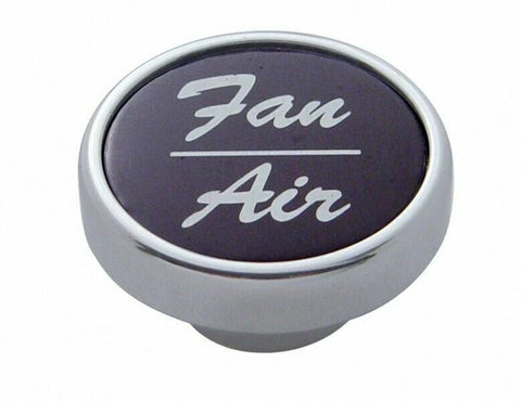 Dash Control Knob Fan Air 1" Black Aluminum Sticker Chrome Knob UP#23255 Each