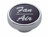 Dash Control Knob Fan Air 1" Black Aluminum Sticker Chrome Knob UP#23255 Each