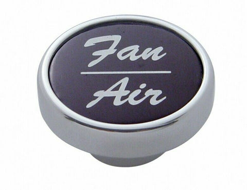 Dash Control Knob Fan Air 1" Black Aluminum Sticker Chrome Knob UP#23255 Each