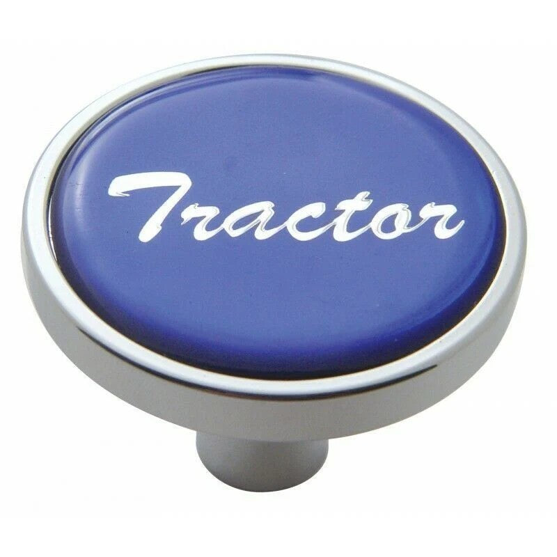 Air Brake Knob Pin Mount Tractor Blue Glossy Chrome Knob 1 1/8" Tall UP#23289
