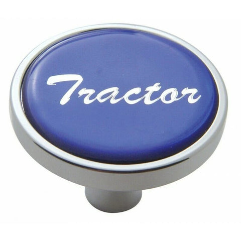 Air Brake Knob Pin Mount Tractor Blue Glossy Chrome Knob 1 1/8" Tall UP#23289
