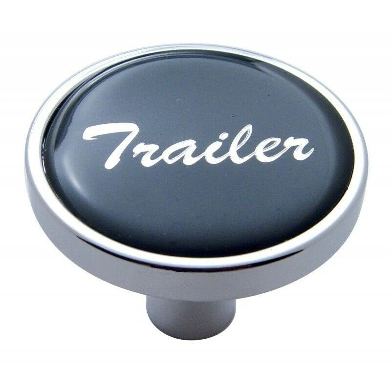 Air Brake Knob Pin Mount Trailer Black Glossy Chrome Knob 1 1/8" Tall UP#23296