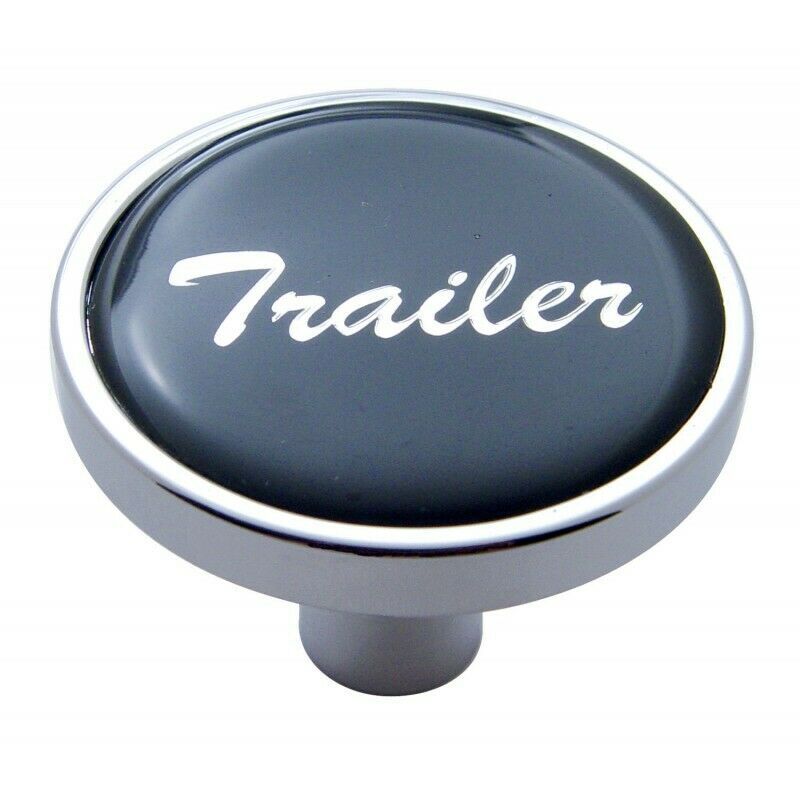 Air Brake Knob Pin Mount Trailer Black Glossy Chrome Knob 1 1/8" Tall UP#23296