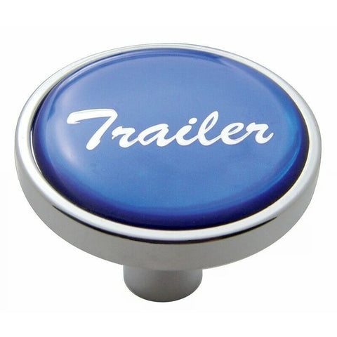 Air Brake Knob Pin Mount Trailer Blue Glossy Chrome Knob 1 1/8" Tall UP#23297