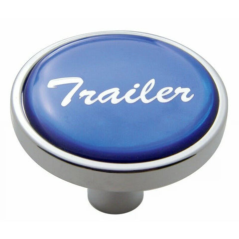 Air Brake Knob Pin Mount Trailer Blue Glossy Chrome Knob 1 1/8" Tall UP#23297
