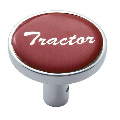 Air Brake Knob Pin Mount Tractor Red Glossy Chrome Knob 1 1/2" Tall UP#23338