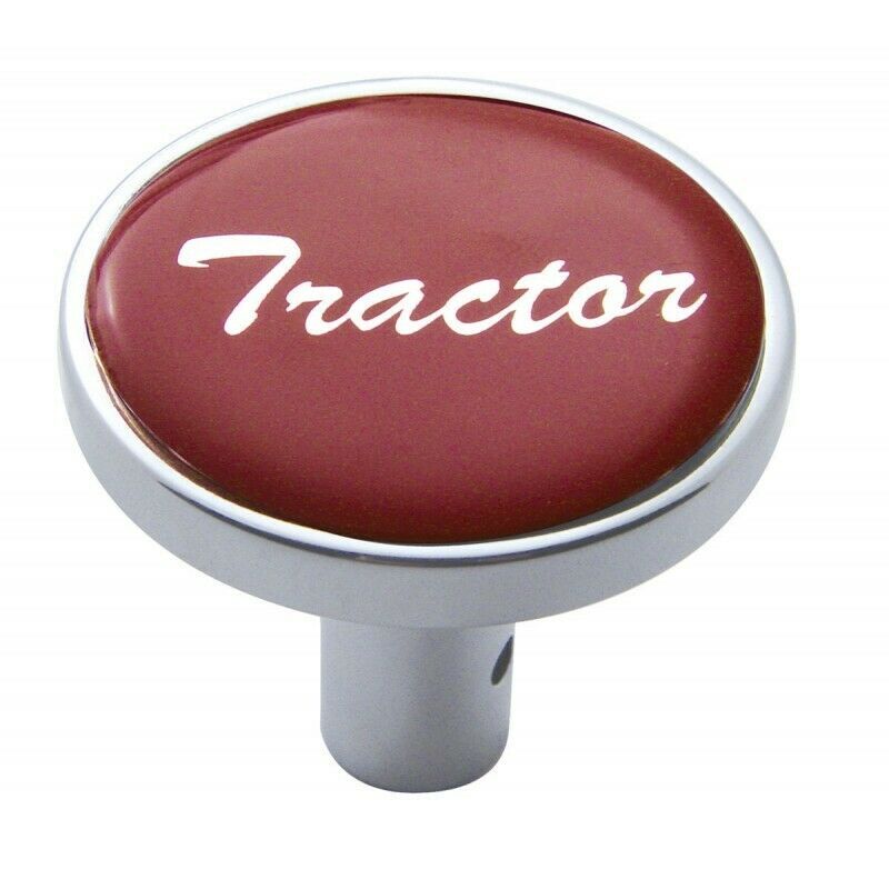 Air Brake Knob Pin Mount Tractor Red Glossy Chrome Knob 1 1/2" Tall UP#23338
