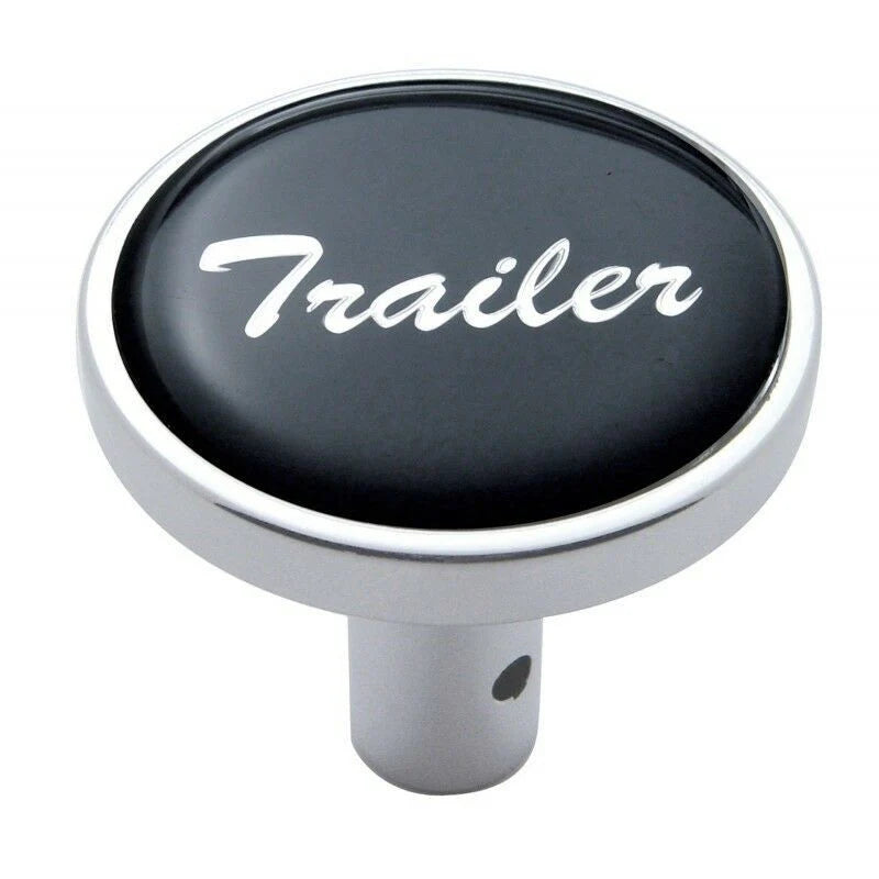 Air Brake Knob Pin Mount Trailer Black Glossy Chrome Knob 1-1/2" Tall UP#23342