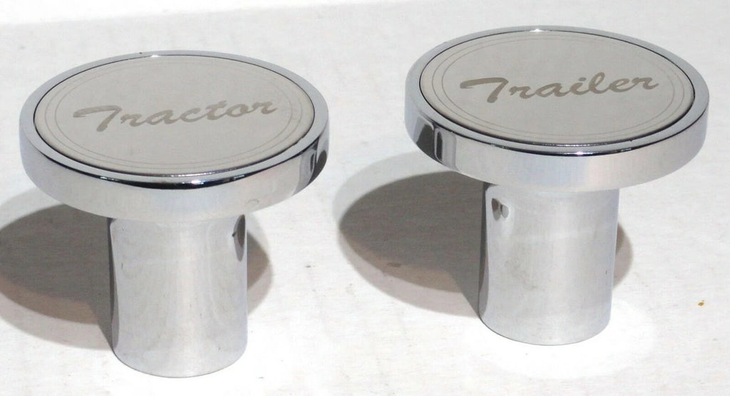 Air Brake Valve Control Knobs Tractor/Trailer Screw On Stainless GG#23364-23365