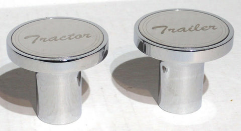 Air Brake Valve Control Knobs Tractor/Trailer Screw On Stainless GG#23364-23365