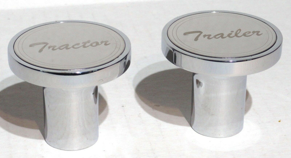 Air Brake Valve Control Knobs Tractor/Trailer Screw On Stainless GG#23364-23365