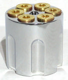 UP Dash Control Knob Gun Cylinder Style Chrome Aluminum 1 7/16" Tall #23398 Each