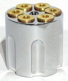 UP Dash Control Knob Gun Cylinder Style Chrome Aluminum 1 7/16" Tall #23398 Each