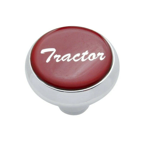 Deluxe Air Brake Knob Screw-On Tractor Red Glossy 1 3/4 Sticker Chrome #23404